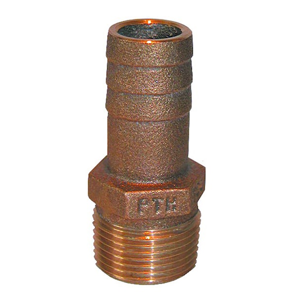 Groco 1-1/4" NPT x 1-1/8" ID Bronze Pipe to Hose Straight Fitting PTH-1125 - main